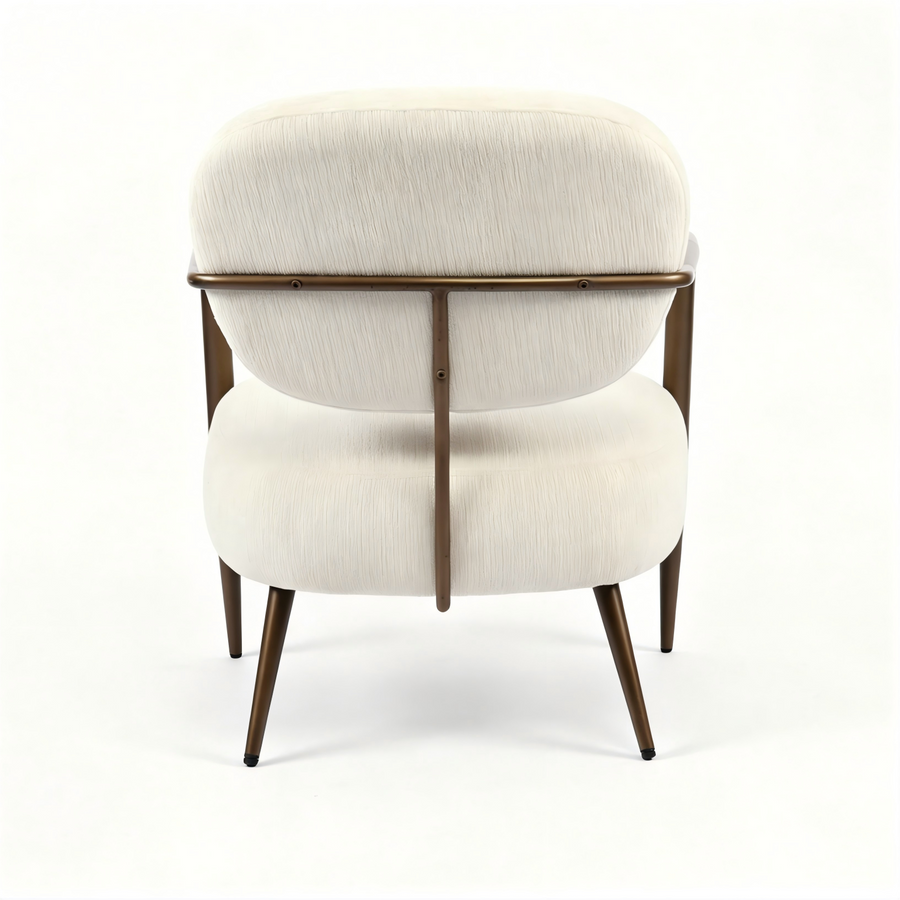 White metal frame accent chair