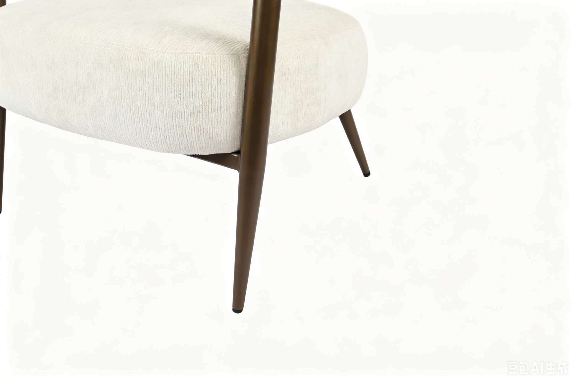White metal frame accent chair