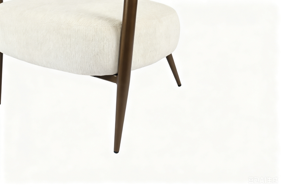 White metal frame accent chair