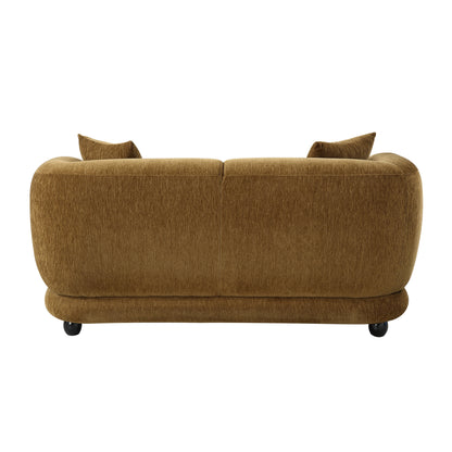 Lennox Brown Chenille Loveseat w/2 Pillows