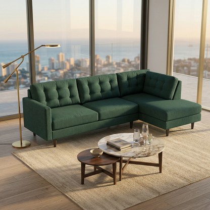 Forest Green sectional sofa