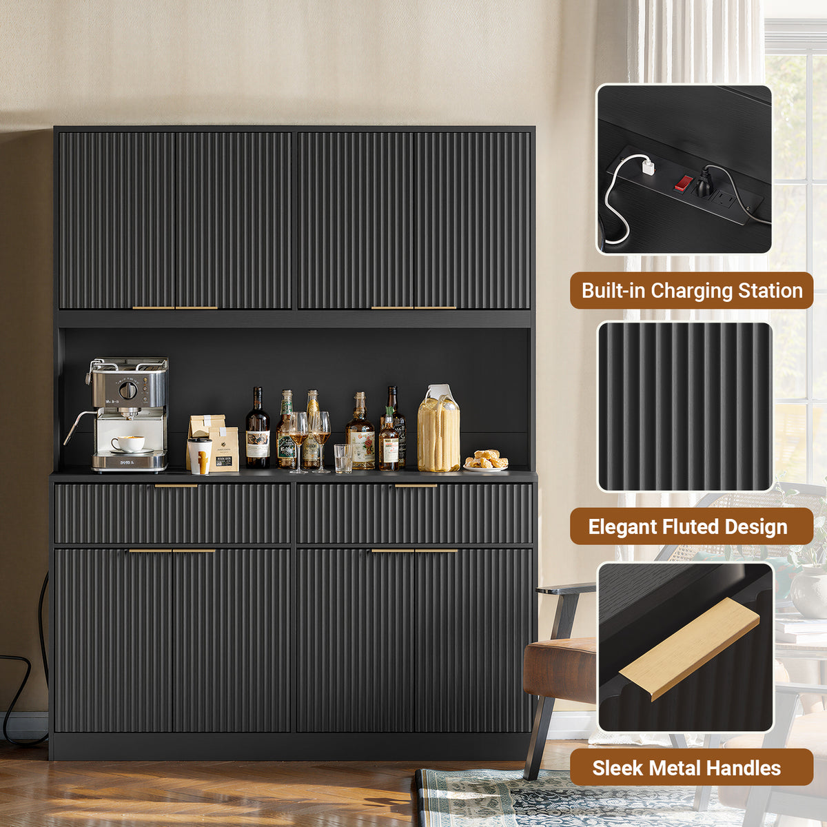 Talla Hutch Cabinet black