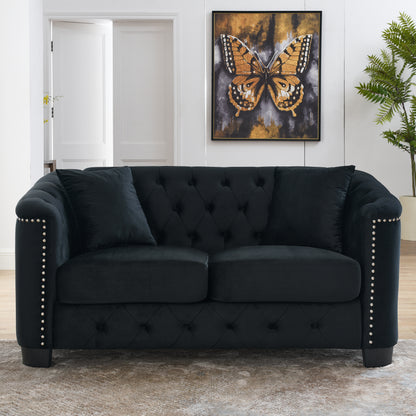 Velvet Chelsfield 5 seater Sofa Set Black 