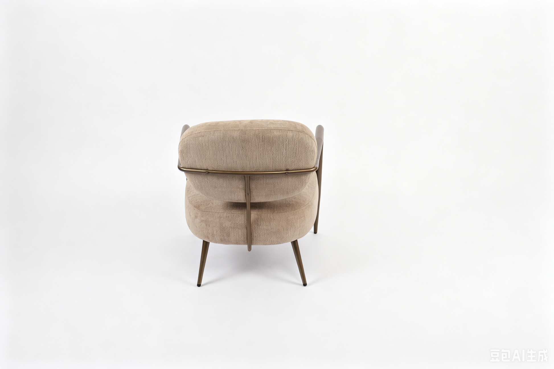 Camel metal frame accent chair