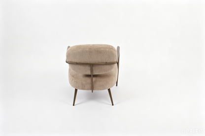 Camel metal frame accent chair