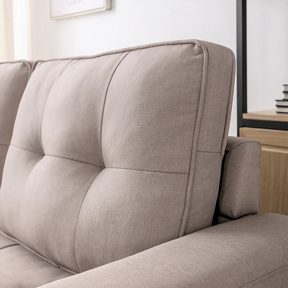 Loveseat Sofa cum Bed Beige 