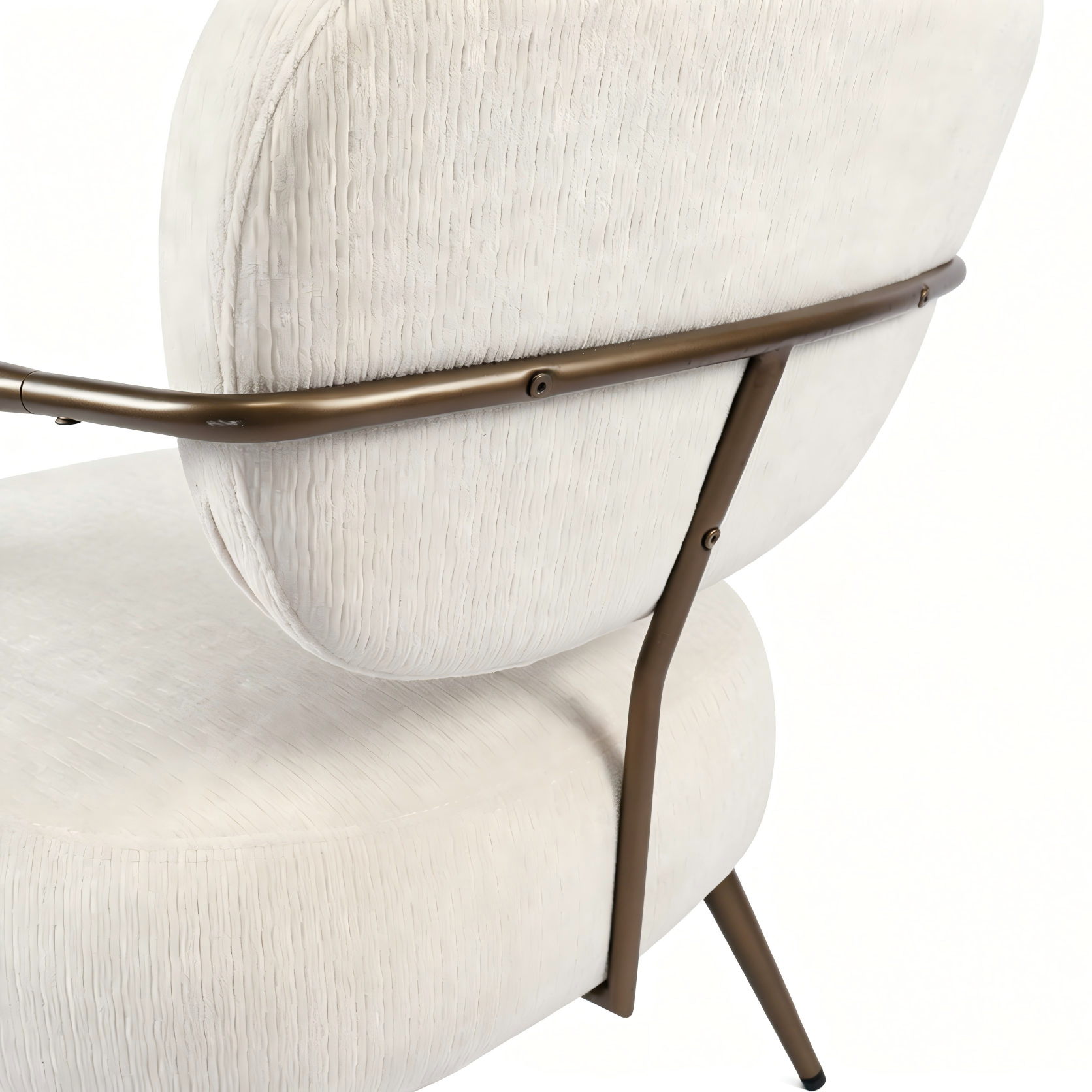 White metal frame accent chair