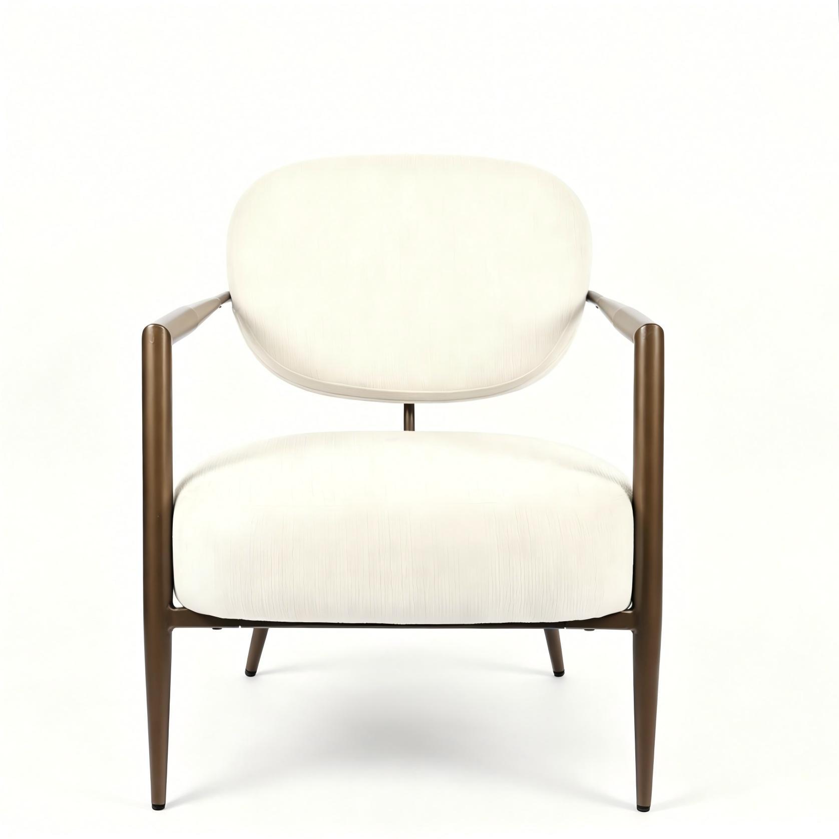 White metal frame accent chair