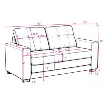 Loveseat Sofa cum Bed Beige Light Gray Light Brown