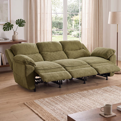 3 seater 6 seater charcoal green power recliner sofa 