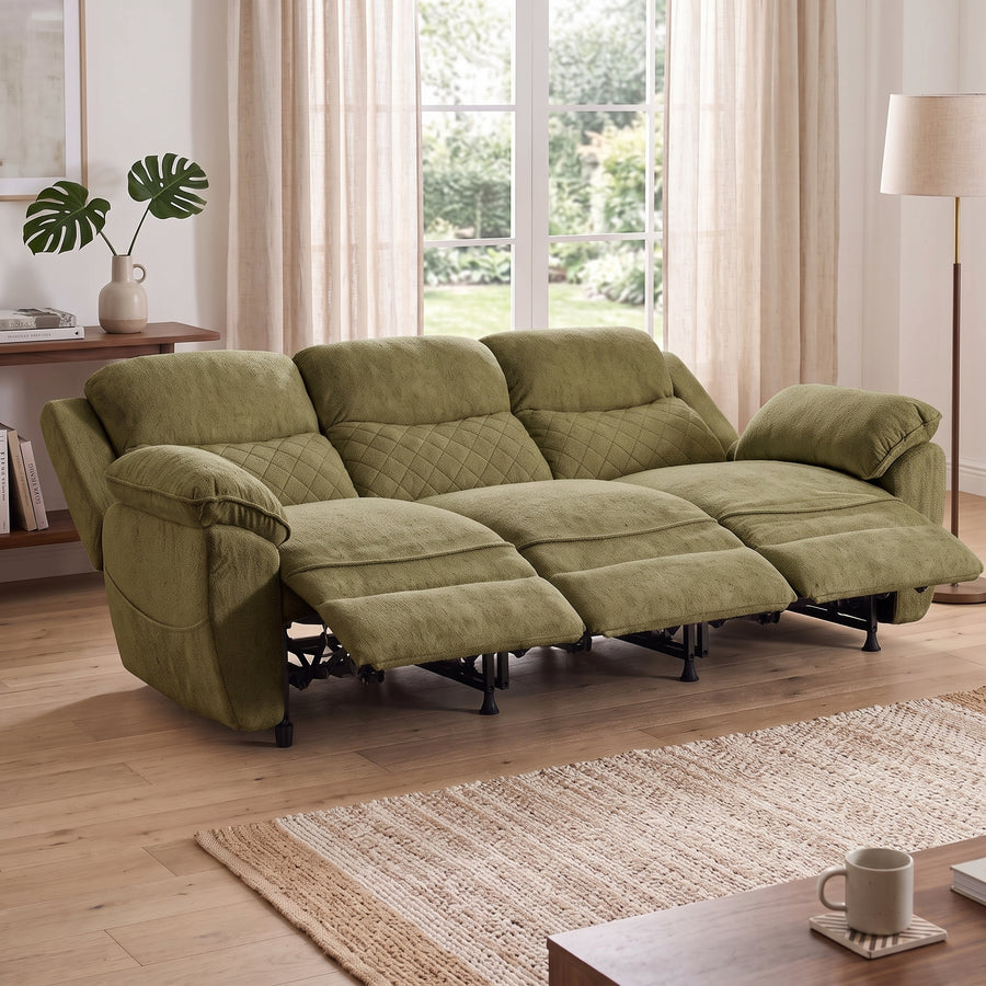 3 seater 6 seater charcoal green power recliner sofa 