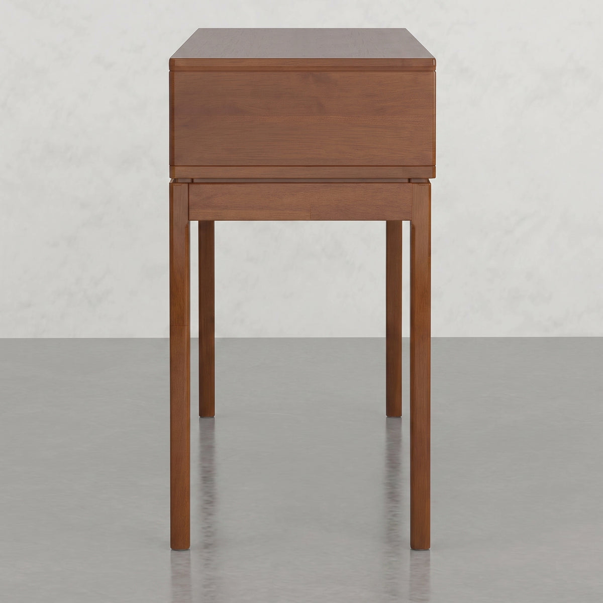 Alderglen 54 inch Wide Solid Wood Mid-Century Modern Console Sofa Table in Teak Brown