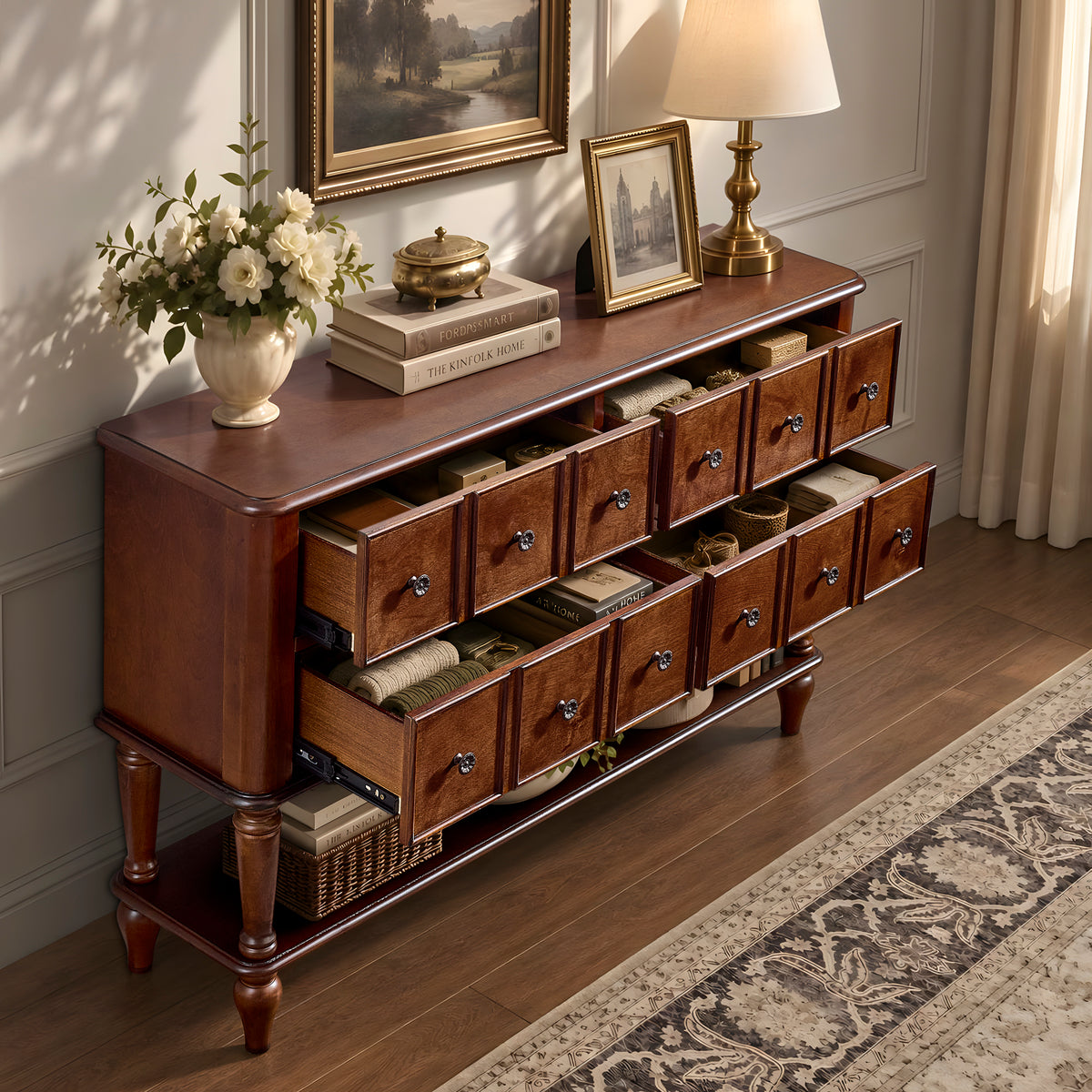 Walker  Cherry Vintage Console Table