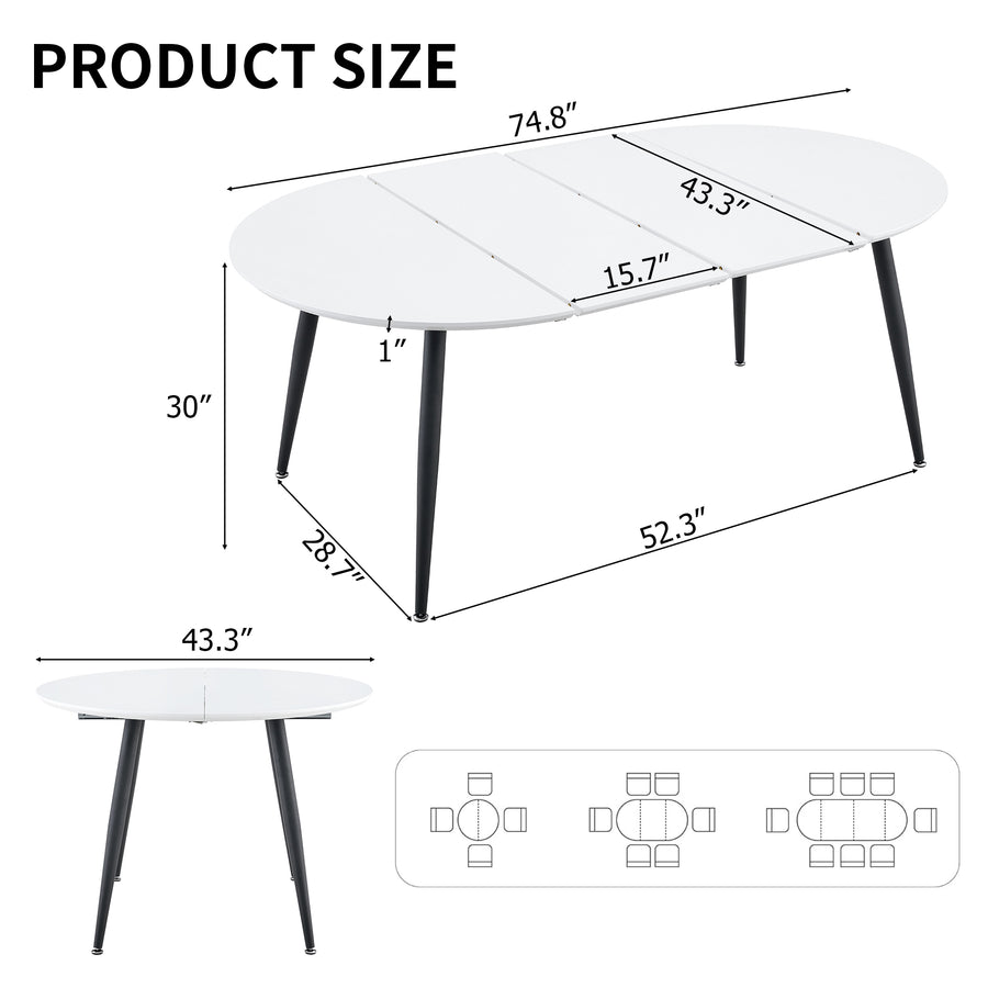4 Seater 8 Seater pull up dining table and chair set