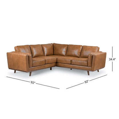 Ferra Tan Leather Corner Sofa