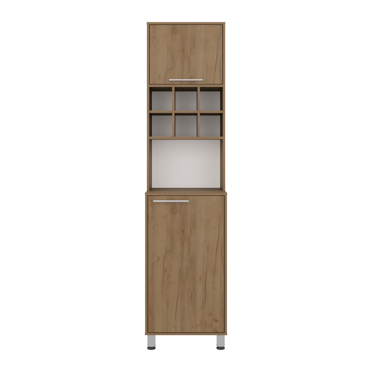 Tall wooden cabinet with glass panels on a white background Natural best furniture store in OHIO